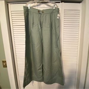 Gap Sage Green Linen-Cotton Blend Wide Leg Pants NWT